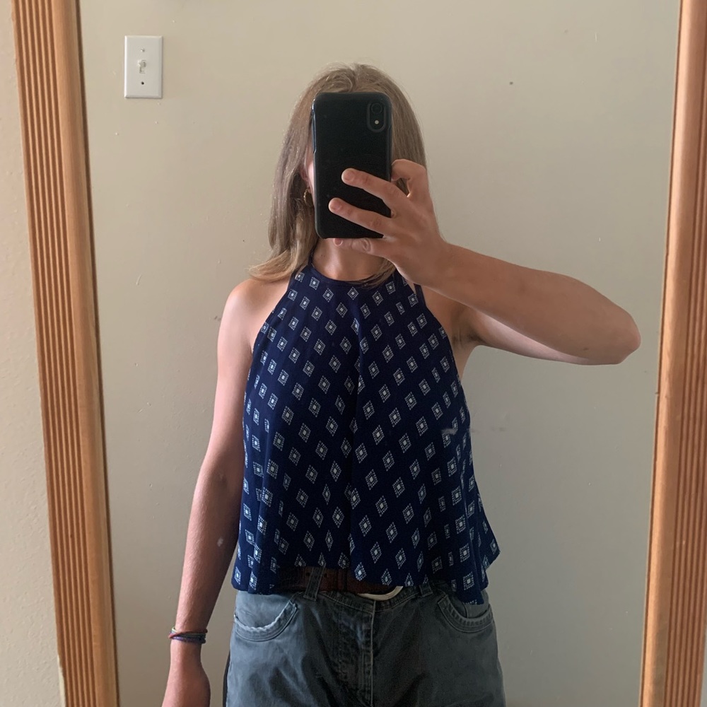 Flowy high neck tank top